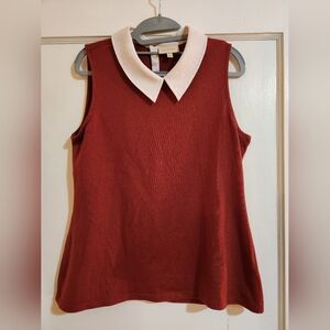 Modcloth Sleeveless Top With Peter Pan Collar